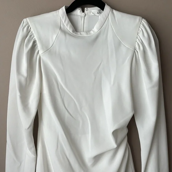 NWT A.L.C white Jane long sleeve dress sz 2 - Picture 6 of 13
